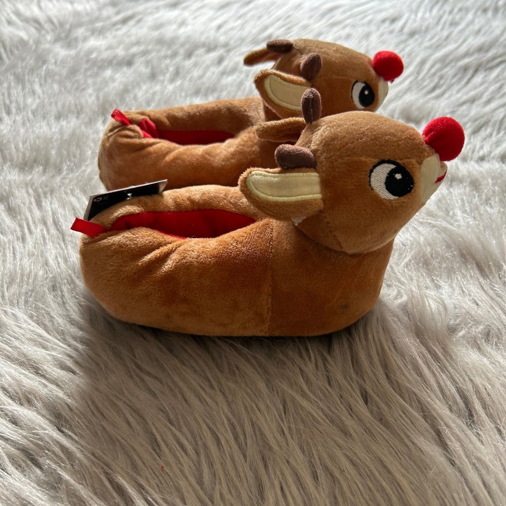 Rudolph The Red Nose Reindeer Slippers Toddler Size 4 Christmas Holidayβ Shoes